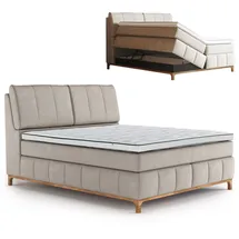 Roller Boxspringbett - light grey - H3/4 - Bettkasten - 180x200 cm