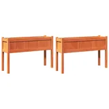 vidaXL Pflanzkübel 2 Stk. mit Beinen Massivholz Kiefer