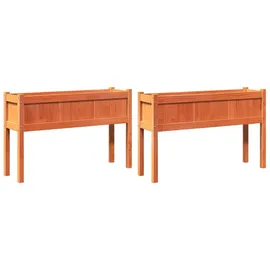 vidaXL Pflanzkübel 2 Stk. mit Beinen Massivholz Kiefer