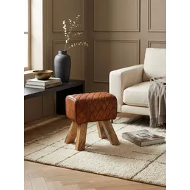 KADIMA DESIGN Sitzhocker Echtleder 40 x 48 x 27 cm Braun