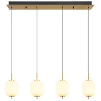 GLOBO 15217-4 Deckenbeleuchtung LED Esszimmerlampe Messing Glas Opal