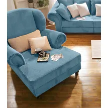 Home Affaire XXL-Sessel HOME AFFAIRE "King Henry, Sessel, Ohrensessel, Relaxsessel, Big Sessel, Breite 121cm", blau (petrol), B:121cm H:111cm T:107cm, Luxus-Microfaser (100% Polyester);Samtcord »Ribbon« (88% Polyester 12% Polyacryl), Sessel, XXL-Sessel, mit Federkern,