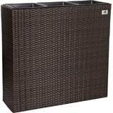 Gartenfreude Raumteiler Pflanzkübel Polyrattan 76 x 26 x 73 cm braun