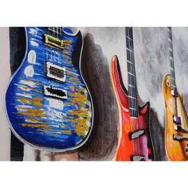 MCW Ölgemälde Gitarren Handgemalt