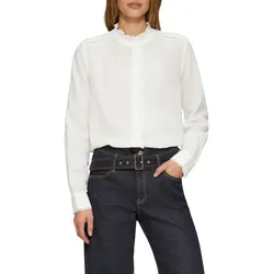 s.Oliver Langarmbluse, mit Rüschen-Details und Loch-Muster, Gr. 38, white, , 62139852-38