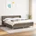 vidaXL Boxspringbett mit Matratze Taupe 180x200 cm Stoff