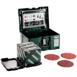 Metabo metaBOX Schleifmittel-Set "multi-hole", Ø 150 mm, Serie "professional", für Holz + Metall