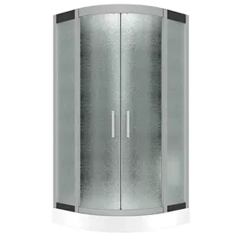 AcquaVapore D58-03M0 Komplettdusche mit Schiebetür 80 x 80 cm Schwarz Sicherheitsglas D58-03M0-EC