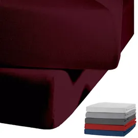 Jack Spannbettlaken Biber 140 x 200 - 160 x 200 cm Burgund
