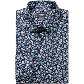 Olymp Luxor, modern fit New Kent", Herren, Gr. 43, Normaler Arm, marine, 100% Baumwolle, Hemden,