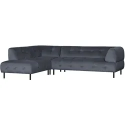 Ecksofa Lloyd mit Samtbezug, Links, Dunkelgrau
