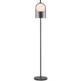 WOFI Stehleuchte schwarz Standlampe Glas Stehlampe Wohnzimmer, Metall, rauchfarben, 1x E27, LxH 26 x 157 cm Wofi 11301