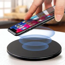 QI Wireless Ladestation Induktives Laden für Apple iPhone, Samsung, Google Pixel, Xiaomi, etc. inkl. Kabel [Schwarz]