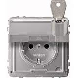 Merten MEG2316-7260 Schutzkontakt-Steckdose, Klappdeckel, Schriftfeld, abschließbar, versch. Schließungen, aluminium,