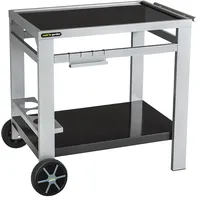 Cook'in garden Media M für Grill/Plancha/Arbeitsplatte – L 93,5 × B 67 × H 80,5 cm, Schwarz / Silber.