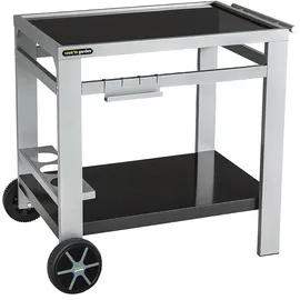 Cook'in garden Media M für Grill/Plancha/Arbeitsplatte – L 93,5 × B 67 × H 80,5 cm, Schwarz / Silber.