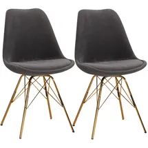 KADIMA DESIGN Esszimmerstuhl Cara-Stoff grau 2er Set