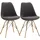KADIMA DESIGN Esszimmerstuhl Cara-Stoff grau 2er Set