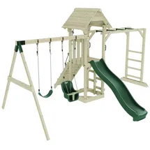 OUTDOORTOYS Spielturm Örebro mit Babyschaukel Dunkelgrün
