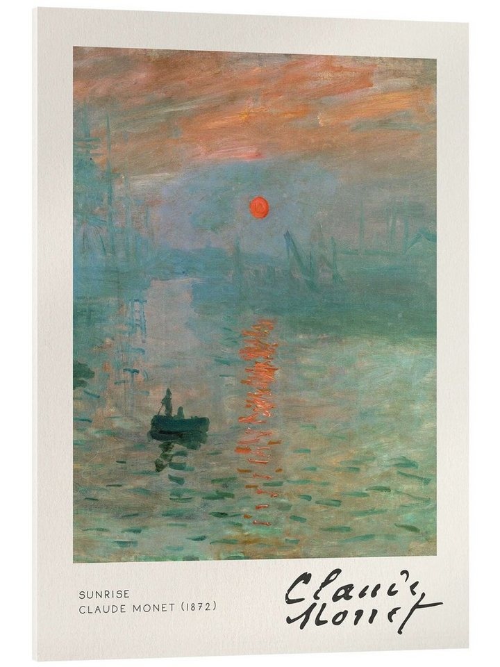 Posterlounge Acrylglasbild Claude Monet, Sunrise, Badezimmer Modern Malerei 30 cm x 40 cm