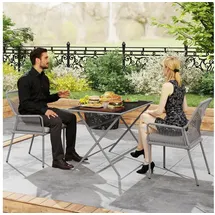 Outsunny Gartenstuhl 57 x 57 x 84 cm dunkelgrau 2 St.