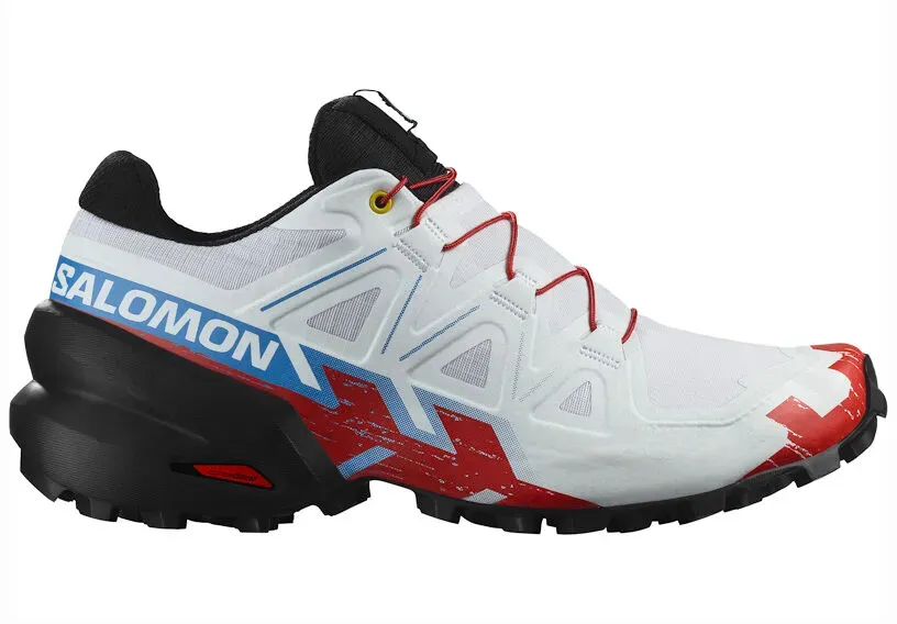 Damen Laufschuhe Salomon Speedcross 6 White/Black/Fiery Red  UK 6,5 - Weiß