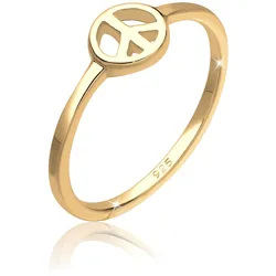 Elli Fingerring »Ring Peace Frieden Symbol 925 Sterling Silber« Elli Gold 54