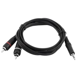 Omnitronic Adapterkabel 3,5 Klinke/2xCinch 1,5m sw