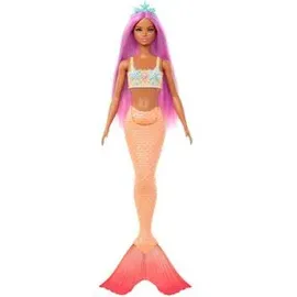 Barbie Puppe Meerjungfrau, ab 3 Jahre, mit orangefarbener Schwanzflosse, 30 cm