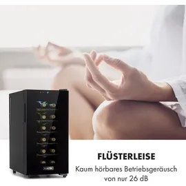 Klarstein Weinkühlschrank, Getränkekühlschrank Schmal, 1 Zone Kühlschrank mit Glastür, Outdoor GetränkekühlschränkeFreistehend, Weinkühlschrank Klein, Kühlschrank mit Uv-schutz, 11-18°c, 18