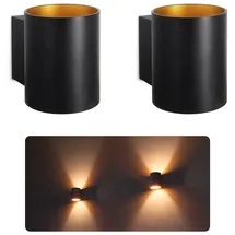 SSC-LUXon TUANI Wandleuchte schwarz Gold Up Down Design