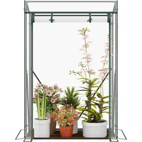 Woltu Foliengewächshaus Treibhaus Gartenhaus pvc Transparent 100x50x150/136cm - Woltu