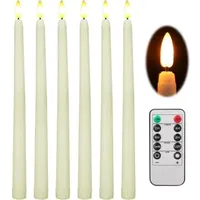6er-set Flammenlose, Konische Led-kerzen Mit Fernbedienung, Timer Und Flackernder Flamme ‚Äì Weihnachts- Und Hochzeitsdekoration