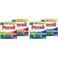 PERSIL Pulver-Set 4x 50 Waschladungen (100WL) 2x Color & 2x Universal, Color- & Vollwaschmittel-Set für reine Wäsche und hygienische Frische für die Maschine, effektiv ab 20 °C