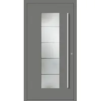 AKTION Aluminium Haustür RC2 "BENJA" 90 mm Graualuminium RAL 9007 beidseitig innen öffnend DIN rechts