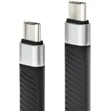 conecto USB-C auf USB-C Daten- und Ladekabel Pigtail - USB4 Gen 3x2, 100W PD - schwarz - 0,13m