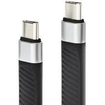 conecto USB-C auf USB-C Daten- und Ladekabel Pigtail - USB4 Gen 3x2, 100W PD - schwarz - 0,13m