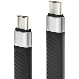 conecto USB-C auf USB-C Daten- und Ladekabel Pigtail - USB4 Gen 3x2, 100W PD - schwarz - 0,13m