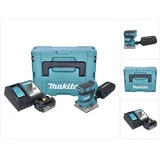 Makita Schleifmaschine + 1x Akku 3,0 Ah + Ladegerät + Makpac (Schwingschleifer, 210 W)