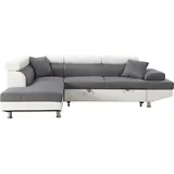 Habitat et Jardin Ecksofa mit Schlaffunktion "Sophia luxe" - 265 x 190,5 x 80/91 cm - Weiß / Grau - 5-Sitzer - Ecke links