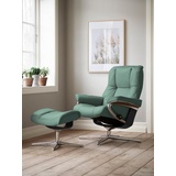 Stressless Stressless® »Mayfair«, (Set, Relaxsessel mit Hocker), mit Hocker, mit Cross Base, Größe S, M & L, Holzakzent Schwarz, grün