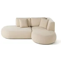 Lisa Design Santorini - 4-Sitzer Modulares Ecksofa rechts - aus strukturiertem Stoff , Beige - Beige