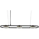 Beliani LED Hängelampe 3-flammig oval Schwarz / Messing