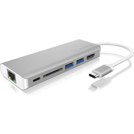 RaidSonic Icy Box IB-DK4034-CPD USB 3.0 Multiport Adapter, silber (60213)