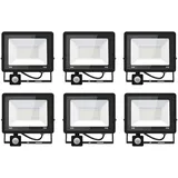 6*led strahler mit bewegungsmelder außen 50W,5000LM LED Strahler Außen mit Bewegungsmelder IP66 Scheinwerferled aussenstrahler bewegungsmelder Kaltes Weiß 6000K Außenstrahler LED Fluter Flutlicht