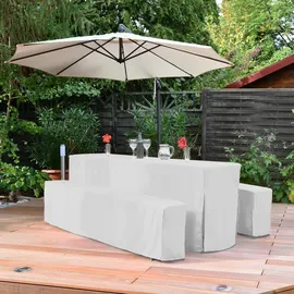 Beautissu Biertischhusse Weiß, 3tlg.