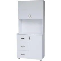 Hti-Living Küchenschrank Weiß Blanca 80 x 180 x 40 cm Weiß
