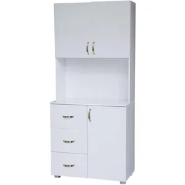 Hti-Living Küchenschrank Weiß Blanca 80 x 180 x 40 cm Weiß