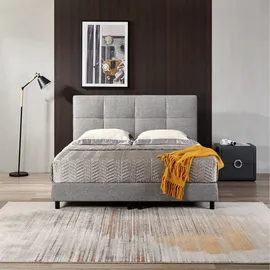 V6 Boxspringbett Modell 213 mit Taschenfederkernmatratze-25cm - Grau
