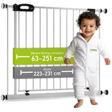 Bomi Türschutzgitter Merle 63-251 cm in Weiß | Gr.: 223-231 cm